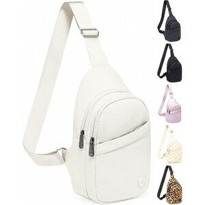 Womens Beige Crossbody Bags for Women Men Lightweight Sling Chest Bag